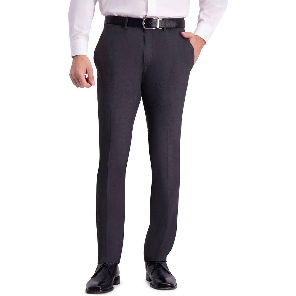 Reaction Kenneth Cole Dress Pants 34x29 Men Stretch Classic Fit Charcoal Heather